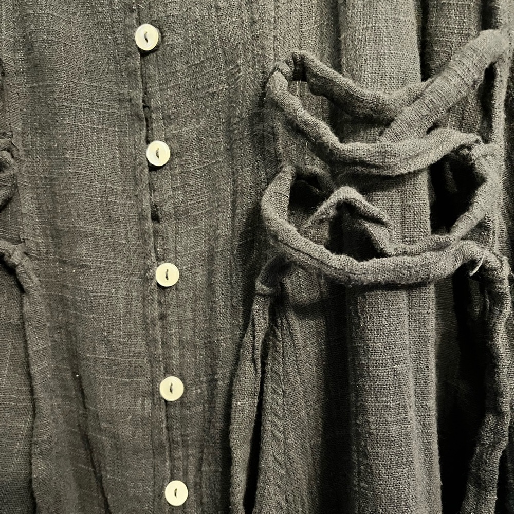 Free People Black Button-Down Dress - Picture 4 of 8